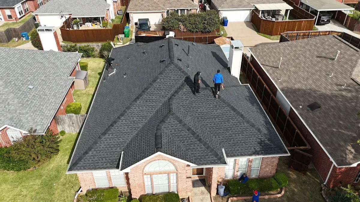 Slate & Tile Roof Repair work in progress on a Schaumburg property
